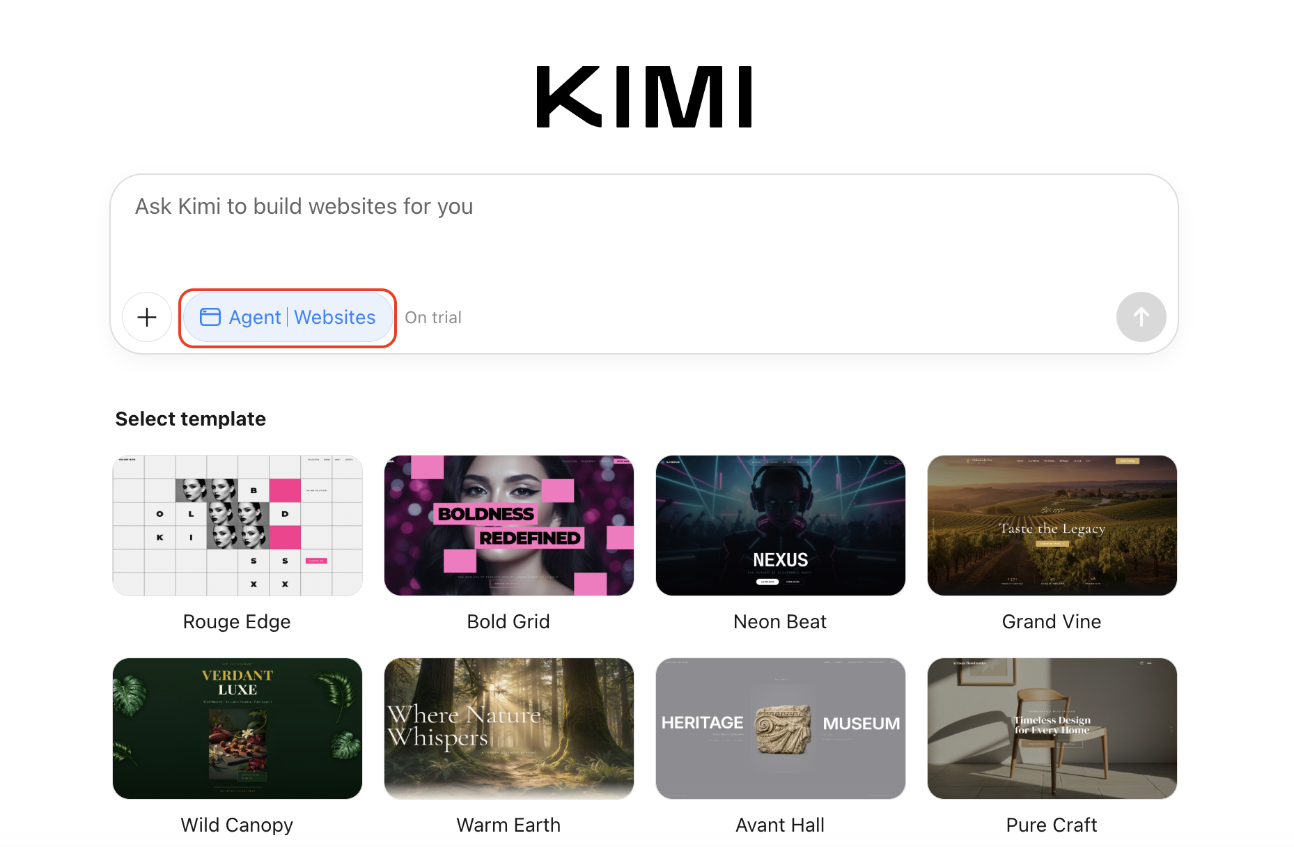 Kimi 网页首页